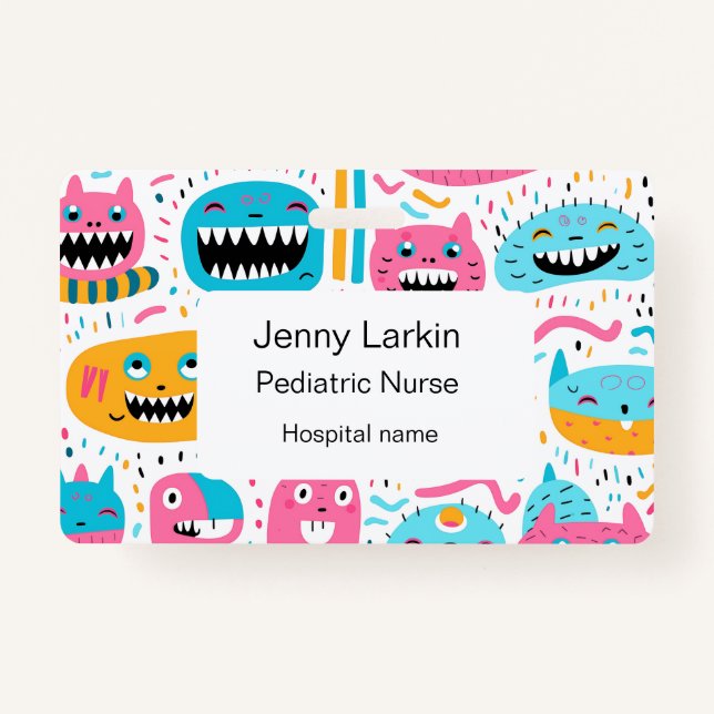 Happy Cat and Monster Gesichter Ausweis (Vorderseite)