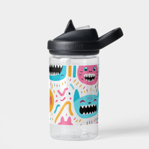 Happy Cat and Monster Gesichter Trinkflasche