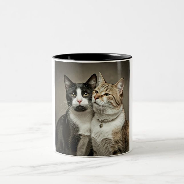 Happy Cat Couple Coffee Tasse (Mittel)