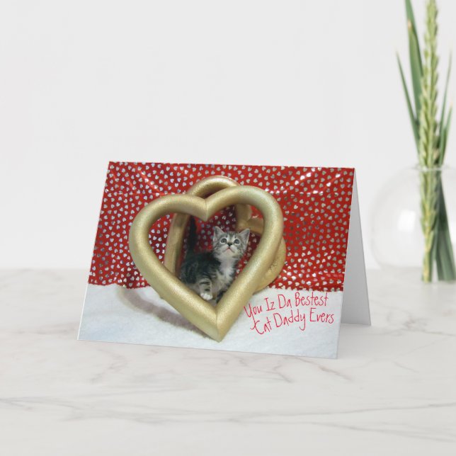 Happy Cat Daddy's Day - Vatertag Karte (Vorderseite)