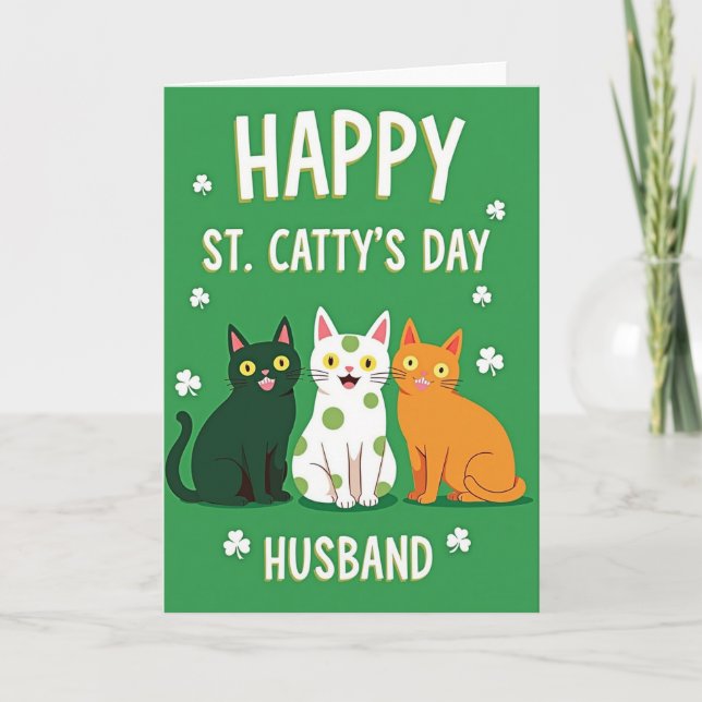 Happy Cat Day Husband Card Karte (Vorderseite)