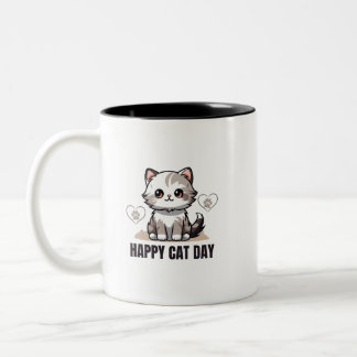 Happy Cat Day Tasse - Niedliches Katzen-Design für