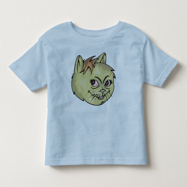 Happy Cat Face Kleinkind T-shirt (Vorderseite)