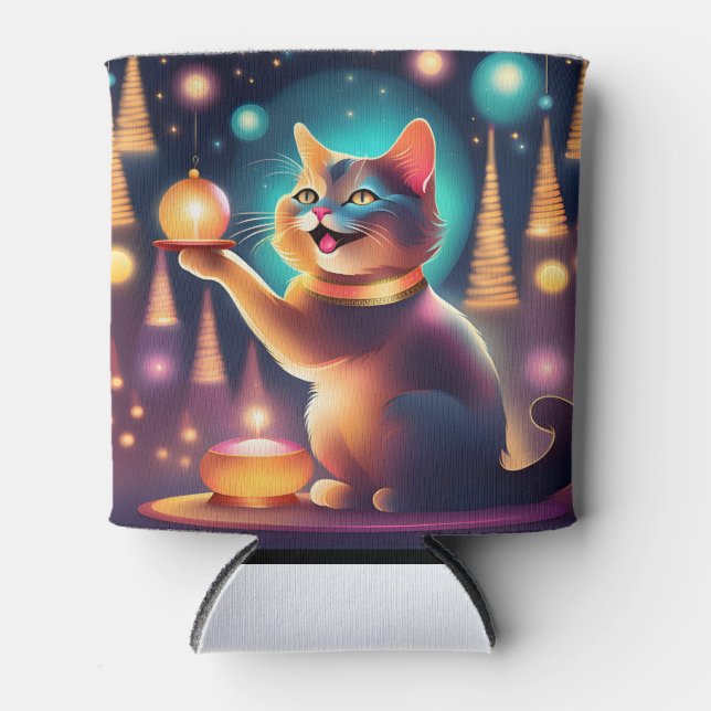 Happy Cat feiert Weihnachten ، Cooler Dosenkühler (Vorderseite)