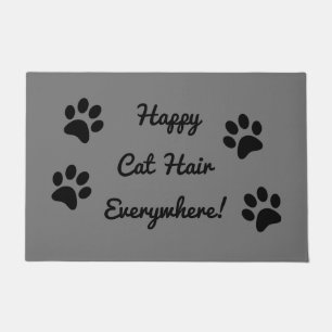 Happy Cat Hair Everywhere Doormat Fußmatte