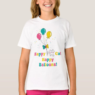 Happy Cat, Happy Balloons 🎈 🐱 T-Shirt