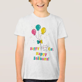 Happy Cat, Happy Balloons 🎈 🐱 Tri-Blend Shirt