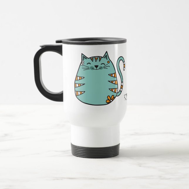 Happy Cat individuelle Name Tasse (Links)