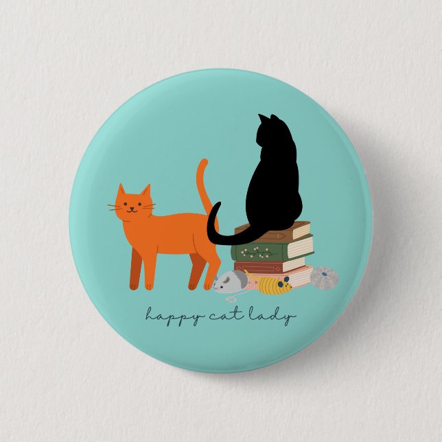 Happy Cat Lady Button (Vorderseite)
