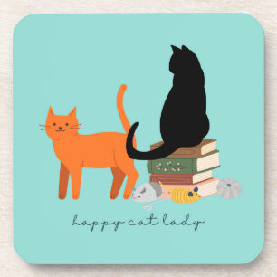 Happy Cat Lady Getränkeuntersetzer