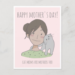Happy Cat Mother's Day Gift Tags Postkarte