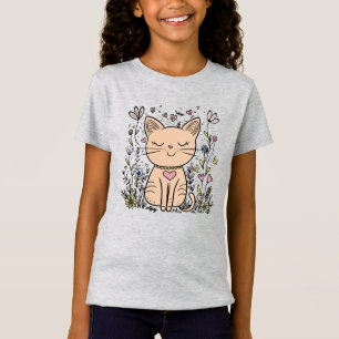 Happy Cat   Niedlicher Cartoon Cat T - Shirt