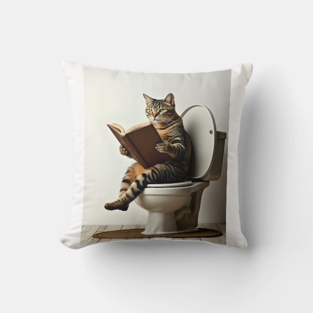 Happy Cat: Niedliches Kitten-Design für Katzen-Lie Kissen (Vorderseite)