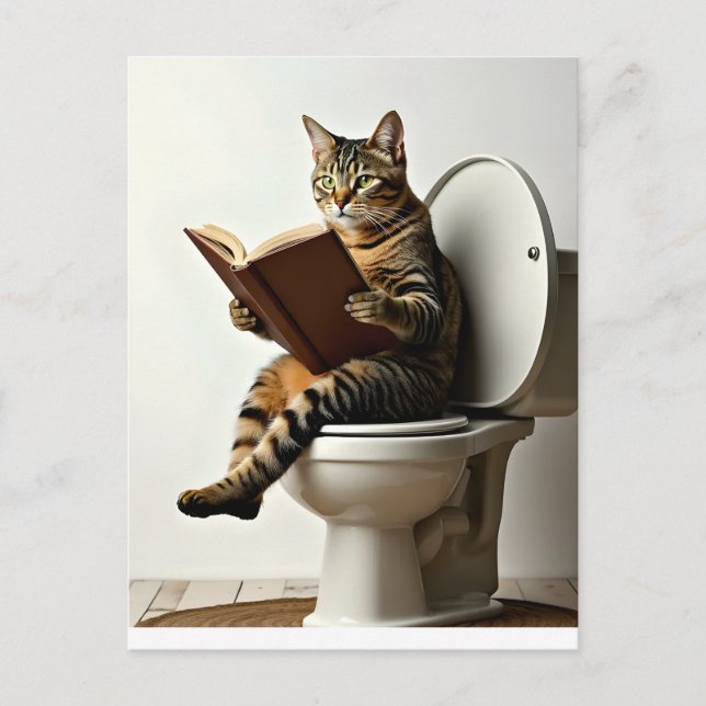 Happy Cat: Niedliches Kitten-Design für Katzen-Lie Postkarte (Vorderseite)