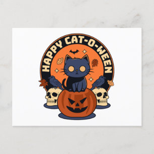 Happy Cat-O-Ween Postkarte