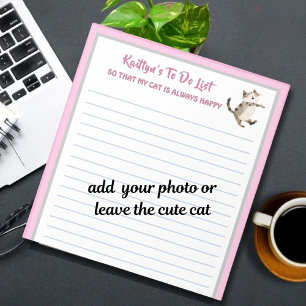 Happy Cat oder Foto Personalisiert zu tun Planer Notizblock