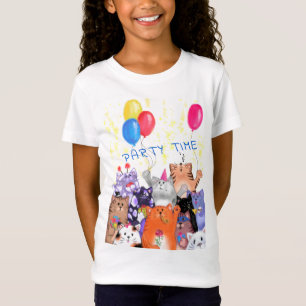 Happy Cat Party Cartoon Zeichnend - Funny - T-Shirt