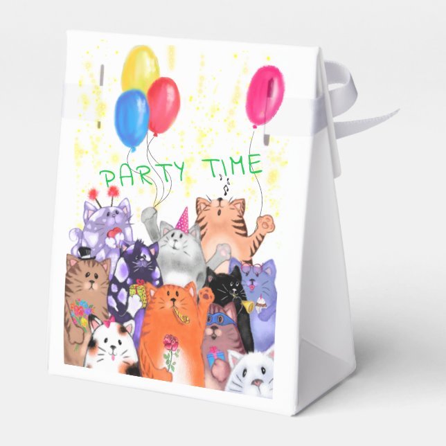 Happy Cat Party Geschenkboxen - Benutzerdefinierte Geschenkschachtel (Rückseite)