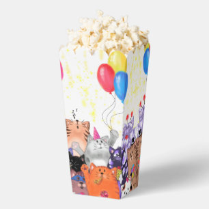 Happy Cat Party Popcorn Box Geschenkschachtel