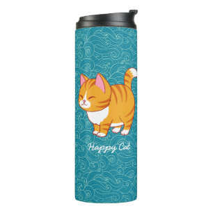 Happy Cat Personalisiert Thermosbecher