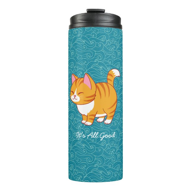 Happy Cat Personalisiert Thermosbecher (Vorderseite)