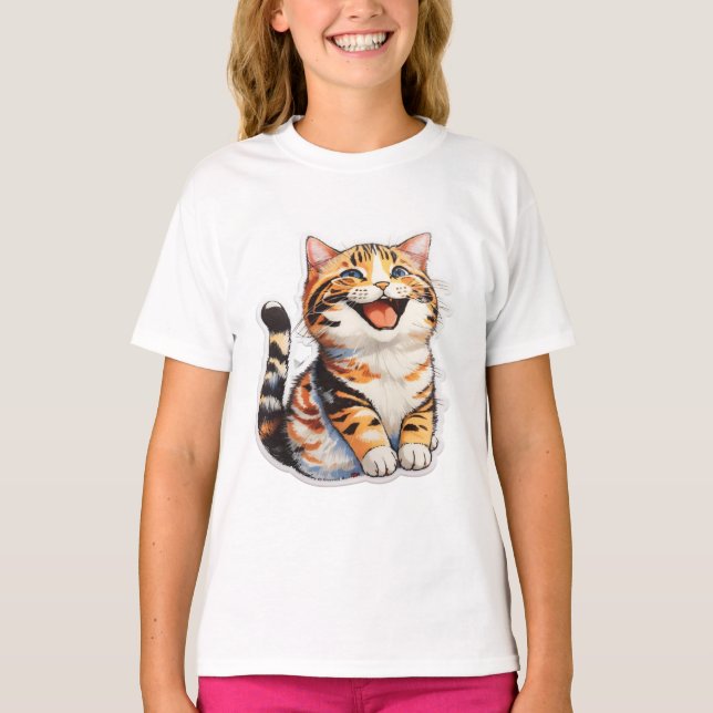 Happy Cat T-Shirt (Vorderseite)