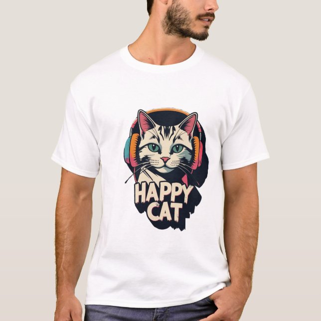 Happy Cat T-Shirt (Vorderseite)