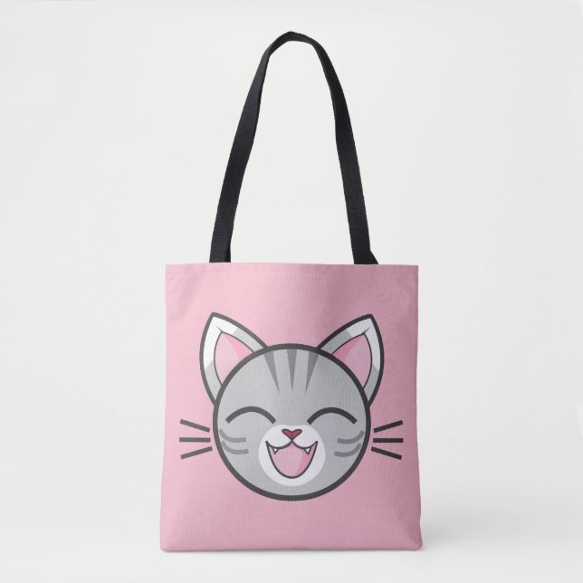 Happy Cat Tote Tasche (Vorderseite)