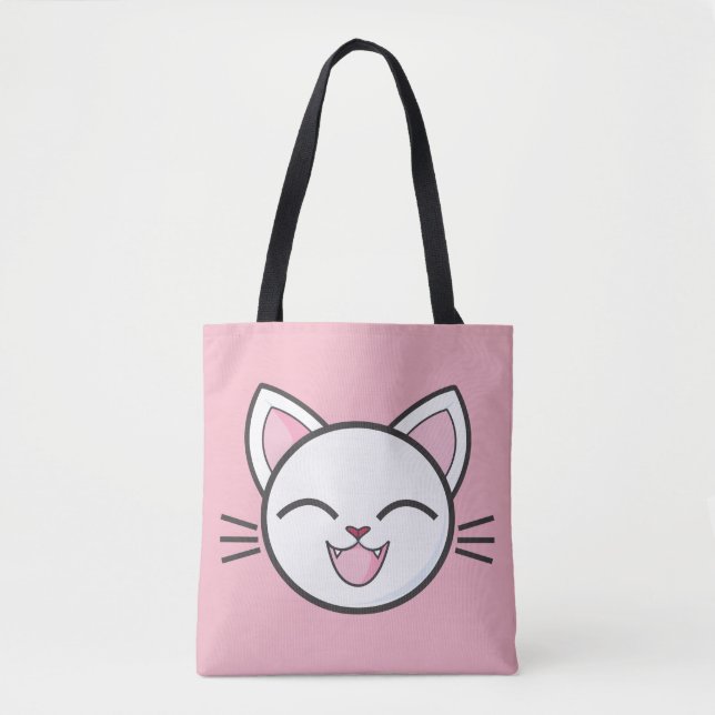 Happy Cat Tote Tasche (Vorderseite)