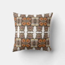 Happy Cat with Doughnut and Coffee - Cat / Kitten