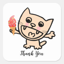 Happy Cat with Ice Cream