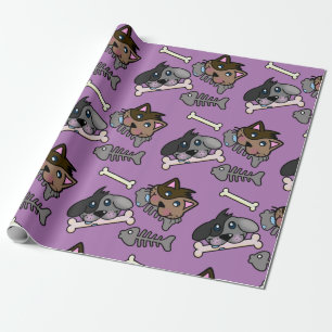 Happy Cats and Pet Hunde with Fish Bone Geschenkpapier