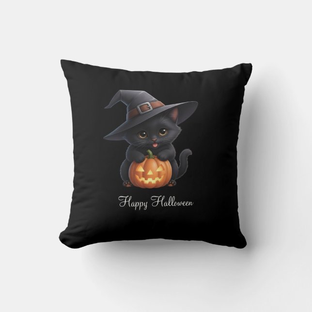 Happy Cats Halloween Kissen (Vorderseite)