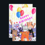 Happy Cats Party Funny Birthday Card<br><div class="desc">Glückliche Geburtstagskarten mit Happy Cat Party Cartoon Zeichnend Niedliche Funny Cats Geburtstagsfeier - oder wählen / Fügen Sie Ihren einzigartigen Text / Schriftart / Farbe / Größe - Make Your Special Card Gift - Vergrössern und verschieben oder entfernen und hinzufügen Elemente / Bild mit Anpassungs-Tool ! Zeichn und Design von...</div>