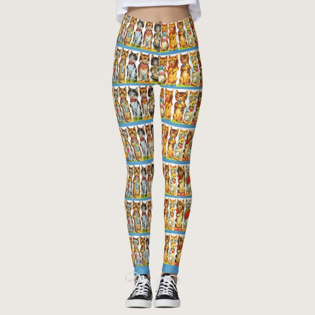Happy Cats Print Leggings (Vorderseite)
