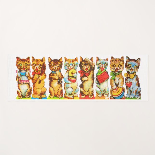 Happy Cats Print Yogamatte (Vorderseite (Horizontal))