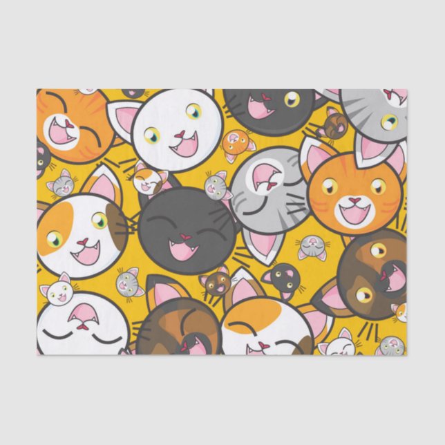 Happy Cats Tissue Paper Seidenpapier (Vorderseite)