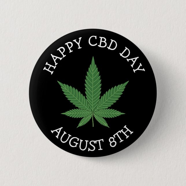 Happy CBD Day Funny Holidays Button (Vorderseite)