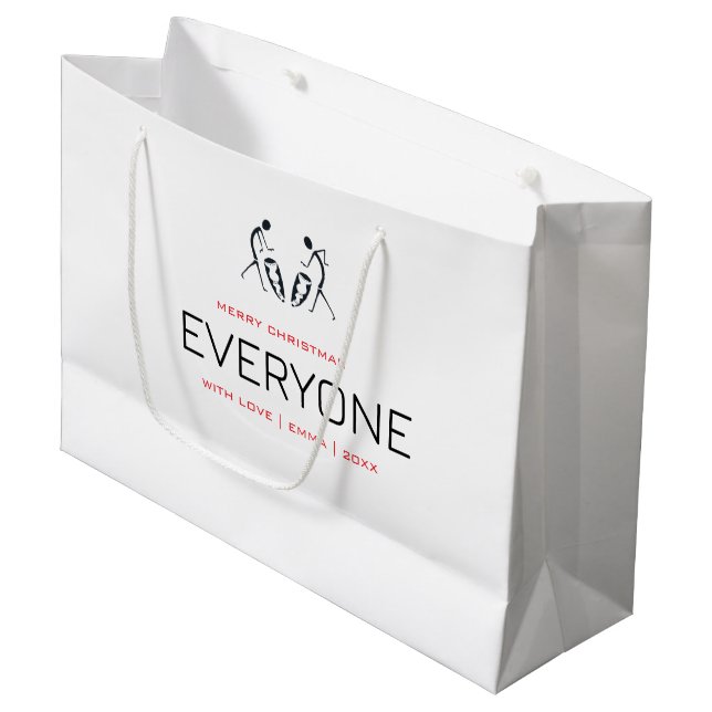 Happy Celebration Christmas Große Geschenktüte (Vorderseite Schrägansicht)