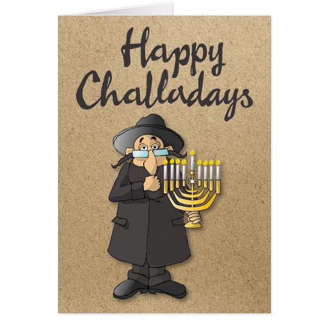"Happy Challadays" Funny Hanukkah Holiday Card (Vorne)