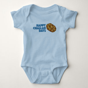 Happy Challah Day Chanukah Hanukkah Judenurlaub Baby Strampler