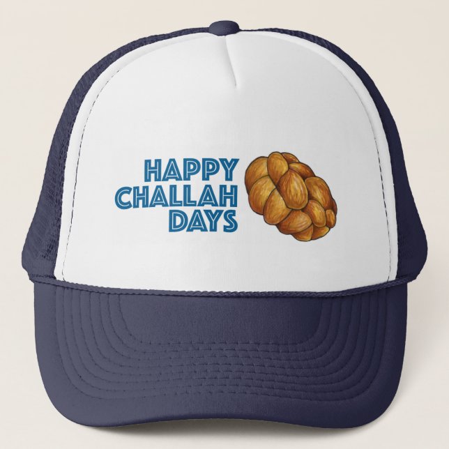 Happy Challah Days Chanukah Hanukkah Brot Loaf Truckerkappe (Vorderseite)