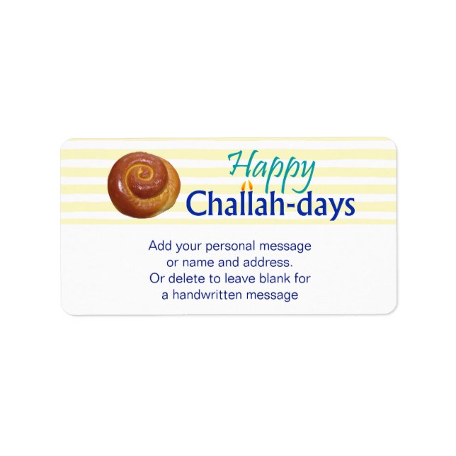 Happy Challah-days Geschenktag Adressaufkleber (Vorne)
