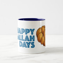 Happy Challah Days Hanukkah Chanukah Brot Loaf Zweifarbige Tasse