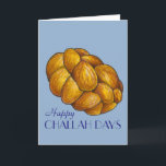 Happy Challah Days Hanukkah Chanukah Holiday Brot Feiertagskarte<br><div class="desc">Eine originelle Marker-Illustration eines Laib geflochtenen herausfordernden Brotes,  mit HAPPY CHALLAH DAYS in einem lustigen Schriftart. Gut für Hanukkah! Diese Abbildung ist auch auf anderen Produkten verfügbar. Sehen Sie nicht,  wonach Sie suchen? Brauchen Sie Hilfe bei der Anpassung? Kontaktieren Sie Rebecca,  um etwas für Sie entworfen zu haben.</div>