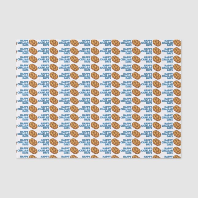 Happy Challah Days Hanukkah Chanukah Holiday Brot Seidenpapier (Vorderseite)
