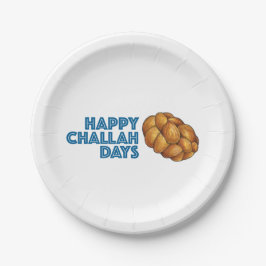 Happy Challah Days Hanukkah Chanukah Holiday Party Pappteller