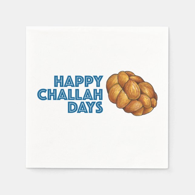 Happy Challah Days Hanukkah Chanukah Holiday Party Serviette (Vorderseite)