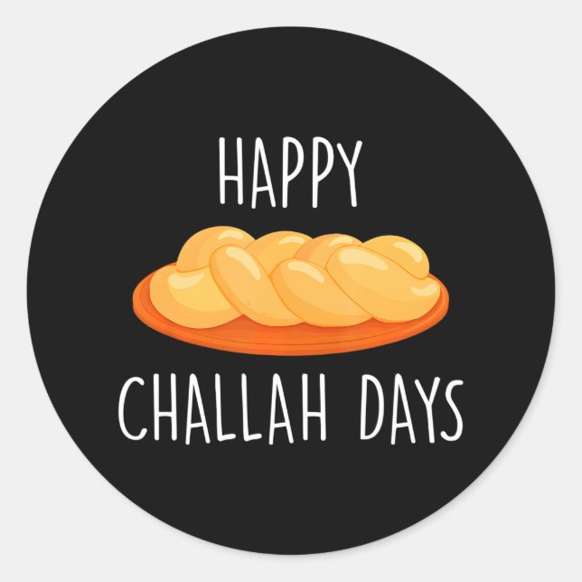 Happy Challah Days Hanukkah Runder Aufkleber (Vorderseite)