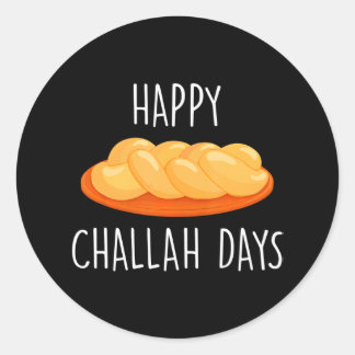 Happy Challah Days Hanukkah Runder Aufkleber